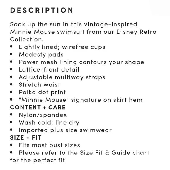 TORRID DISNEY Retro Red Minnie Mouse Lattice Front Peplum Swimsuit! NWT! 🩱 - Picture 4 of 7